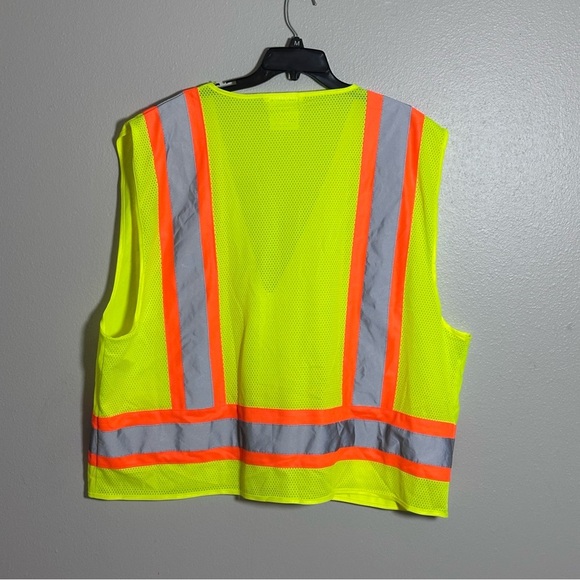 Pyramex Men Neon Yellow Safety Vest Reflective Sleeveless size 2XL - Picture 6 of 8